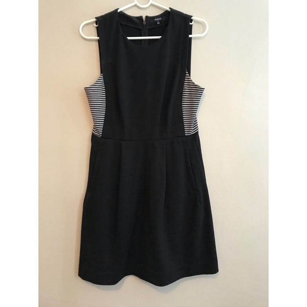 Black dress with black and white inset